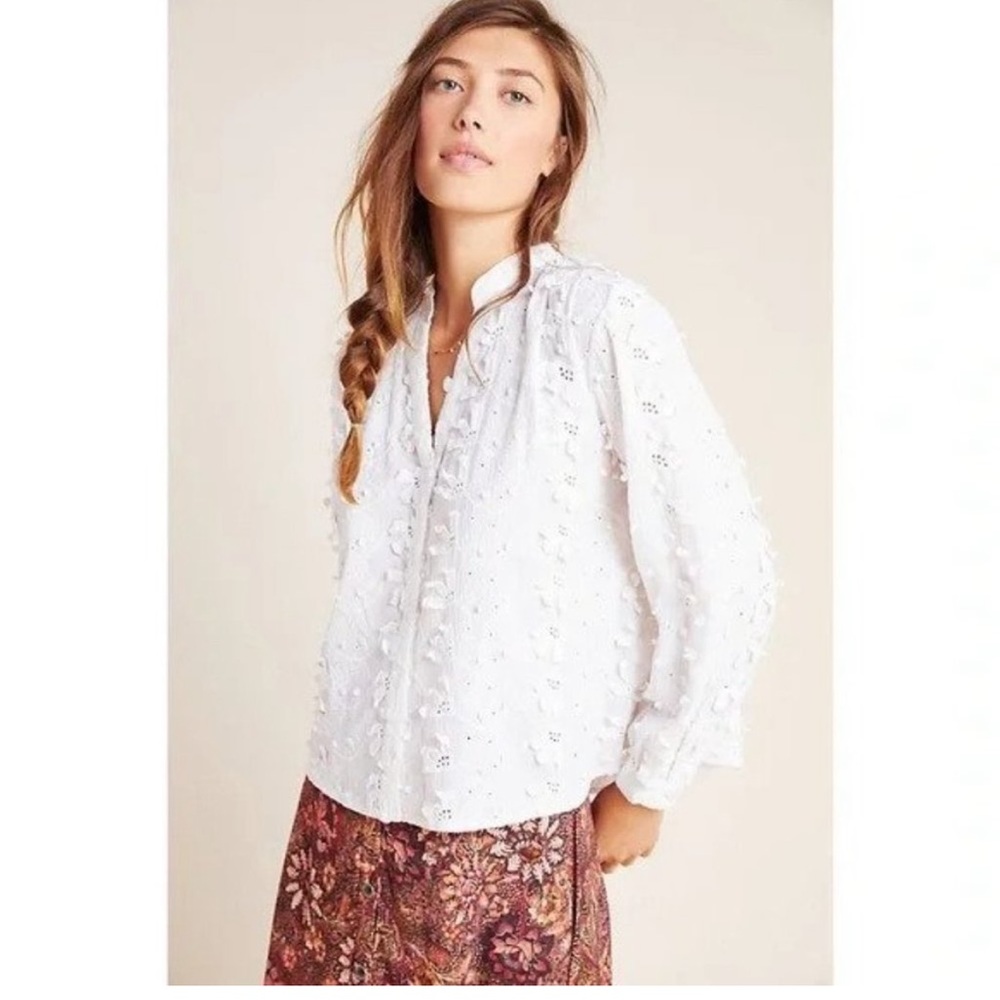 Anthropologie Seen Worn Kept Kathryn textured blouse